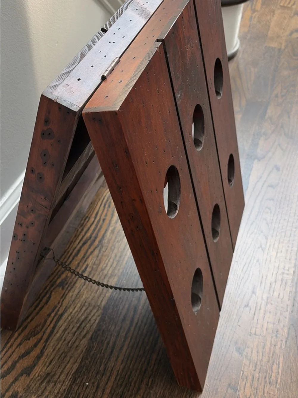 Vintage Wooden Wine Holder Riddling Rack 12 Bottles